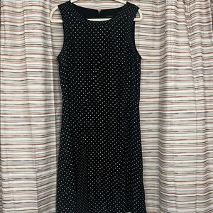 Ann Taylor Black and White Polka Dot Midi Dress
